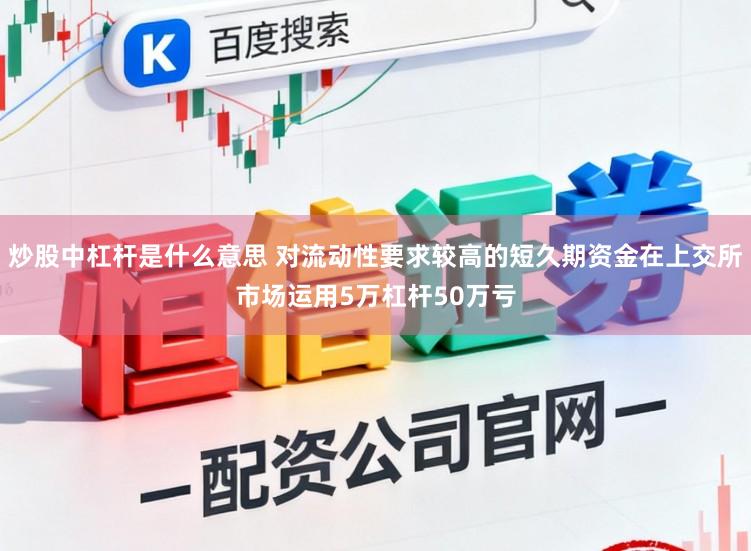 炒股中杠杆是什么意思 对流动性要求较高的短久期资金在上交所市场运用5万杠杆50万亏